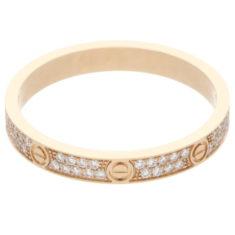 Cartier Mini Love Ring 18K YG Pave Diamond Size ONE SIZE