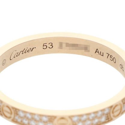 Cartier Mini Love Ring 18K YG Pave Diamond Size ONE SIZE