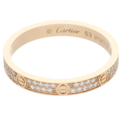 Cartier Mini Love Ring 18K YG Pave Diamond Size ONE SIZE