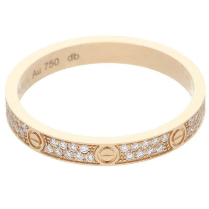 Cartier Mini Love Ring 18K YG Pave Diamond Size ONE SIZE