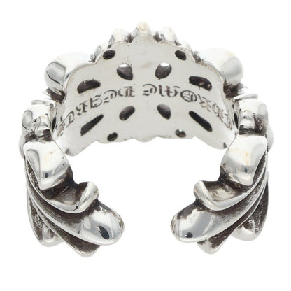 Chrome Hearts Double Floral Cross Silver Ring Size JP 24