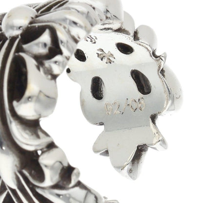 Chrome Hearts Double Floral Cross Silver Ring Size JP 24