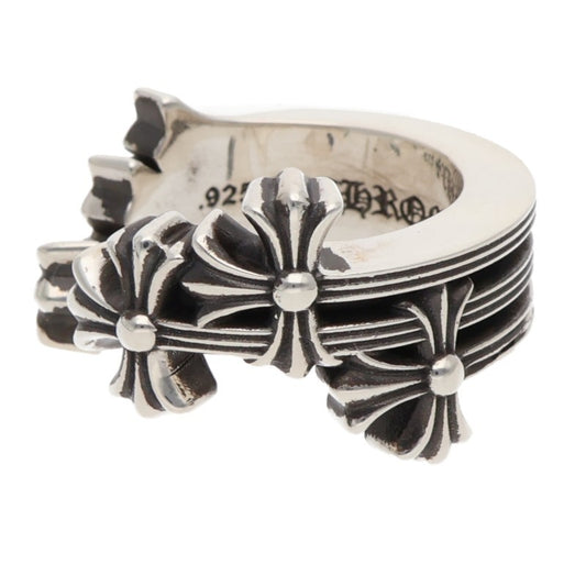 Chrome Hearts 3CH Cross 925 Silver Ring Size ONE SIZE