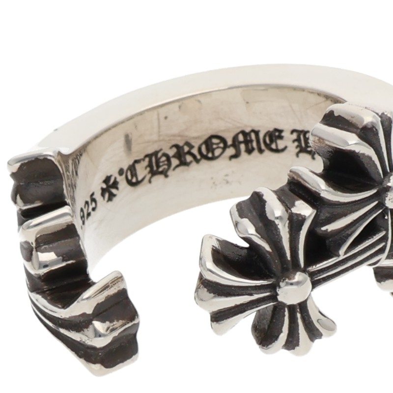 Chrome Hearts 3CH Cross 925 Silver Ring Size ONE SIZE