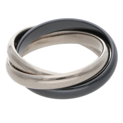 Cartier Trinity MM 18K WG Ceramic Ring Size ONE SIZE