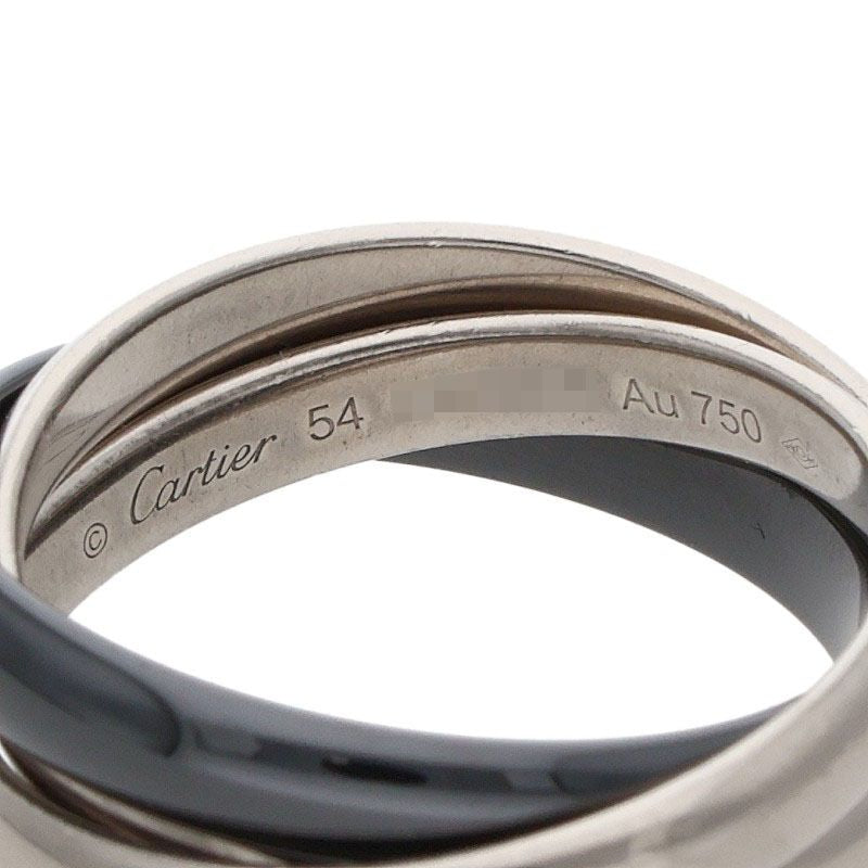 Cartier Trinity MM 18K WG Ceramic Ring Size ONE SIZE
