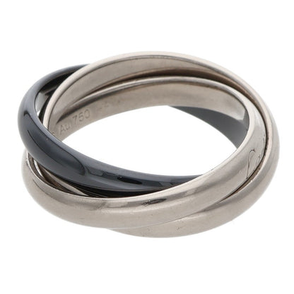 Cartier Trinity MM 18K WG Ceramic Ring Size ONE SIZE