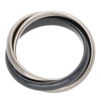Cartier Trinity MM 18K WG Ceramic Ring Size ONE SIZE