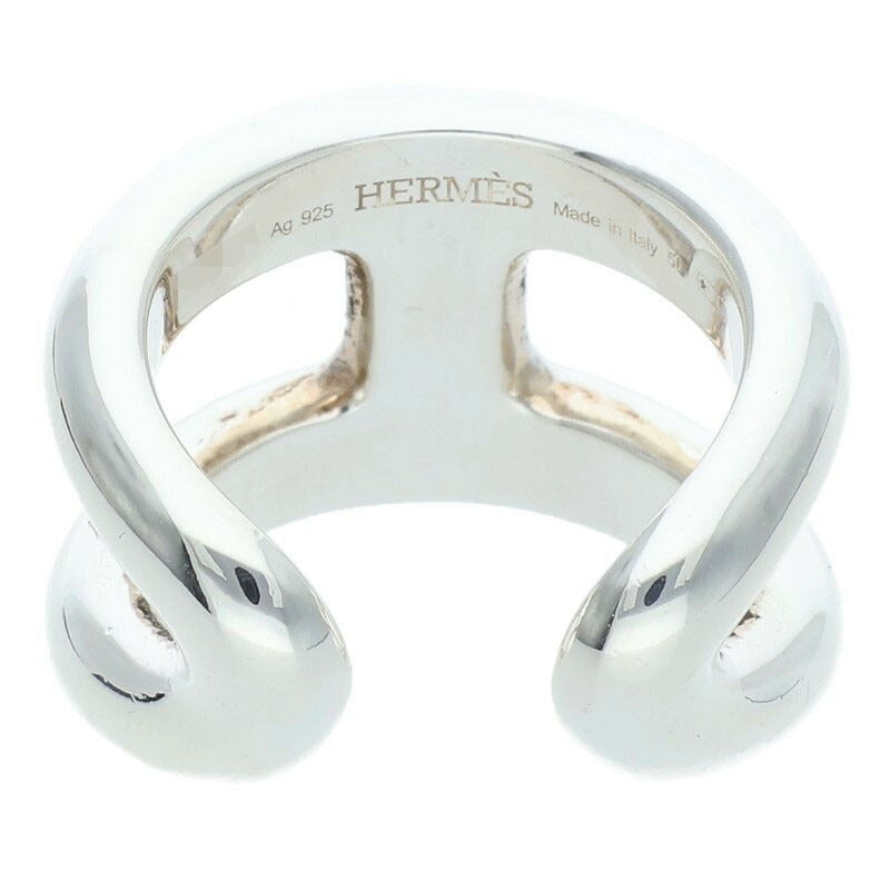 HERMES Osmose PM Sterling Silver Ring Size ONE SIZE
