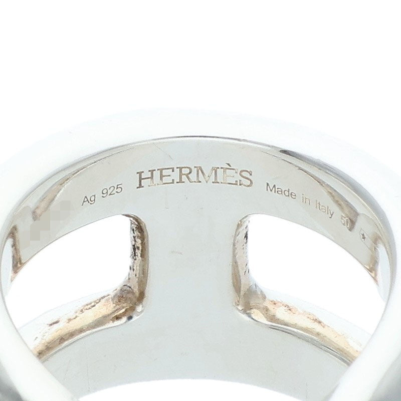 HERMES Osmose PM Sterling Silver Ring Size ONE SIZE