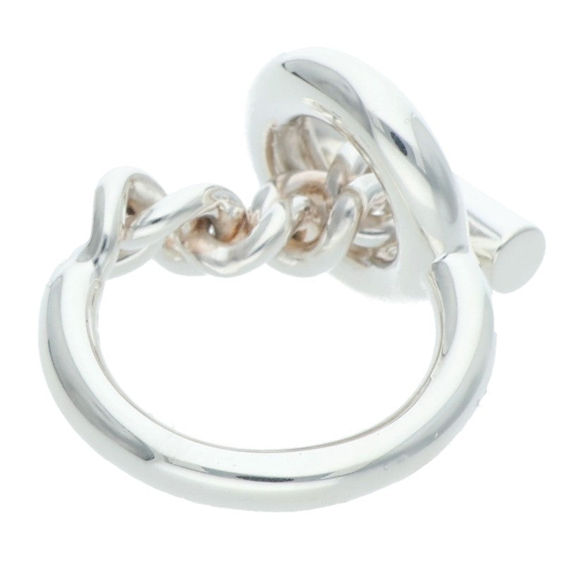 HERMES Croisette MM Silver Ring Size ONE SIZE
