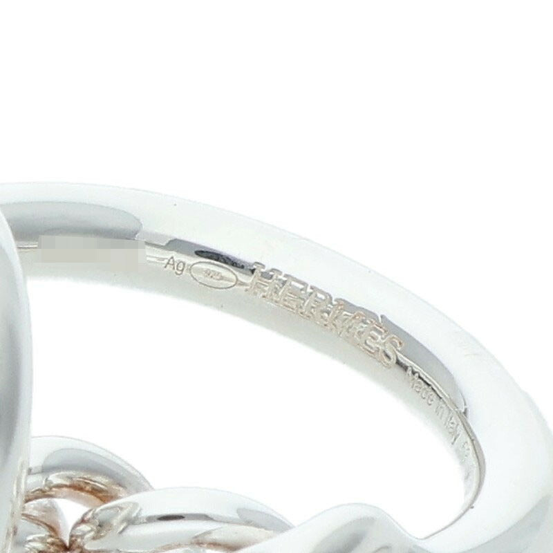 HERMES Croisette MM Silver Ring Size ONE SIZE