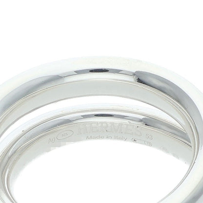 HERMES Vertige Sterling Silver Ring Size ONE SIZE