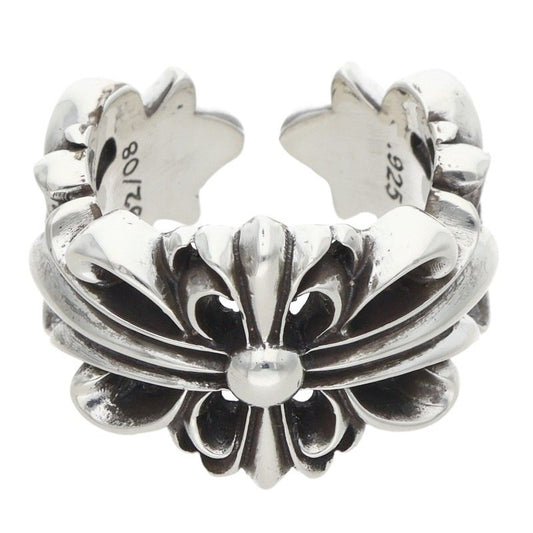 Chrome Hearts DBL FLRL CRS Double Floral Cross Size Silver