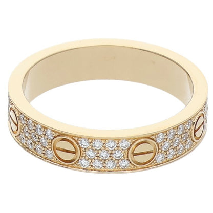 Cartier MINI LOVE RING K18YG Pave Diamond Ring Size US 5.5