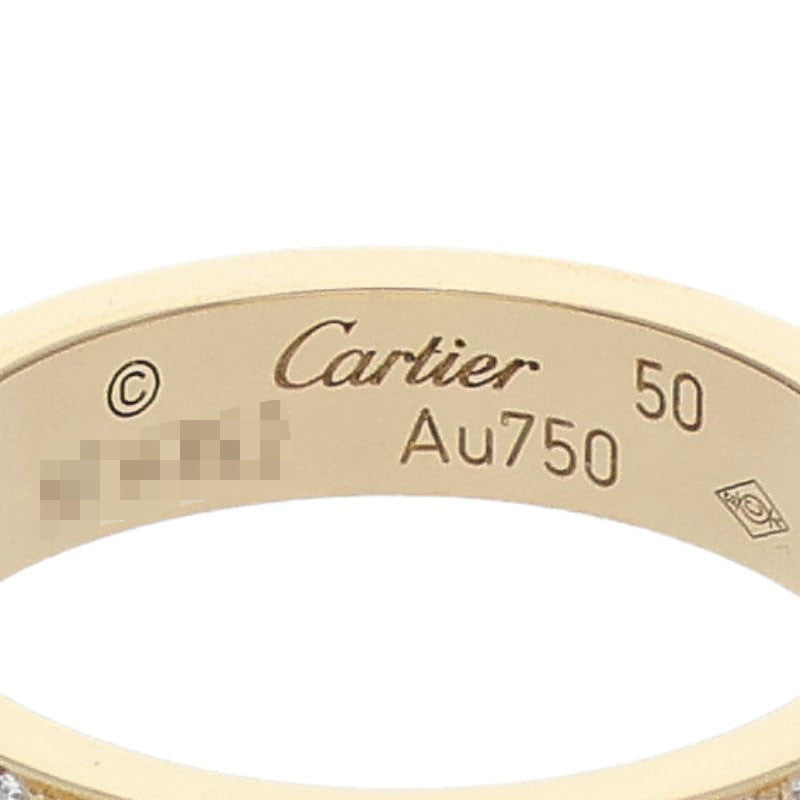 Cartier MINI LOVE RING K18YG Pave Diamond Ring Size US 5.5