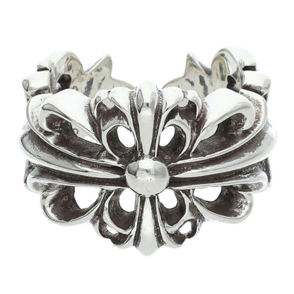 Chrome Hearts Double Floral Cross Ring Size ONE SIZE Silver