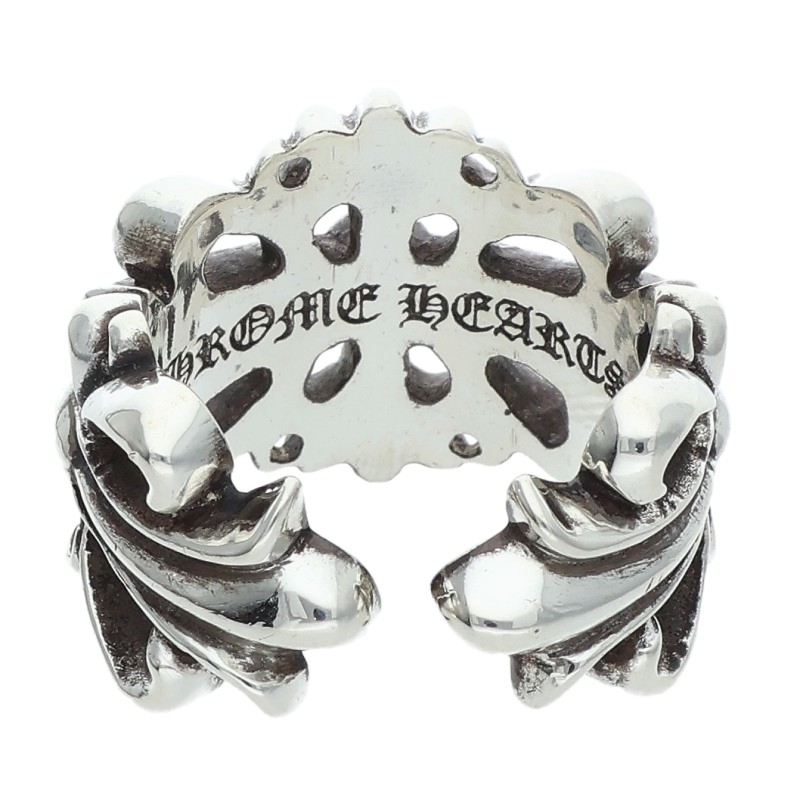 Chrome Hearts Double Floral Cross Ring Size ONE SIZE Silver
