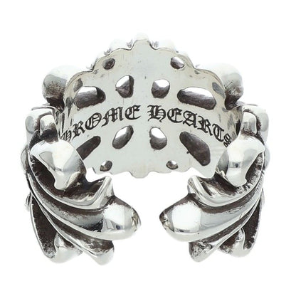 Chrome Hearts Double Floral Cross Ring Size ONE SIZE Silver