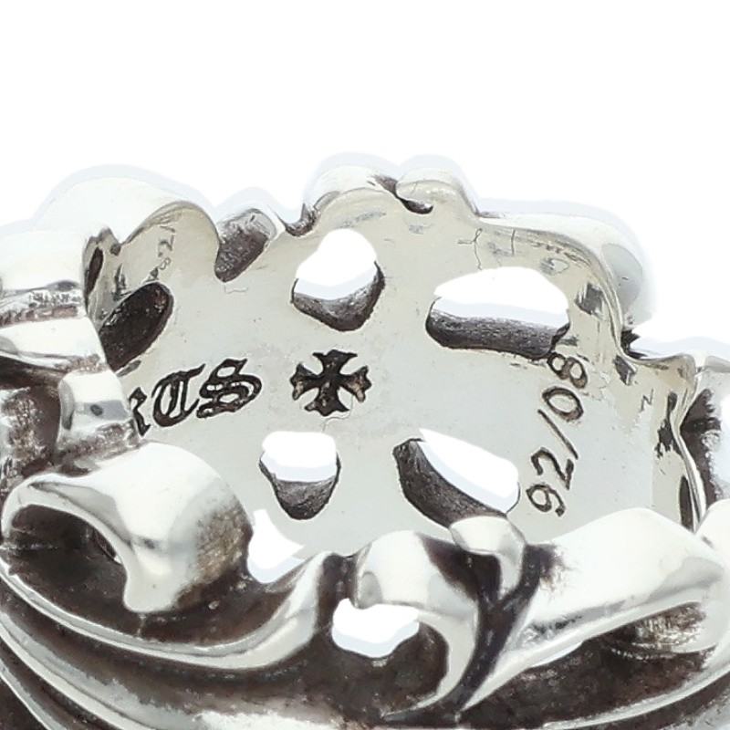 Chrome Hearts Double Floral Cross Ring Size ONE SIZE Silver