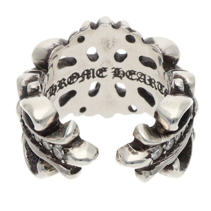 Chrome Hearts DBL FLRL CRS P D Silver Ring Size ONE SIZE