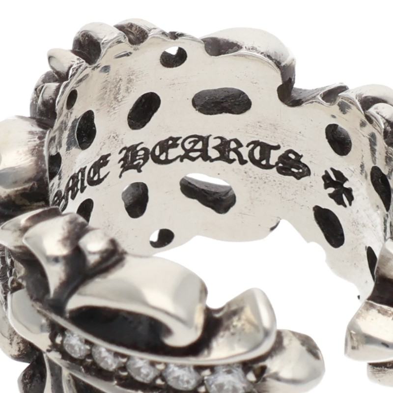 Chrome Hearts DBL FLRL CRS P D Silver Ring Size ONE SIZE