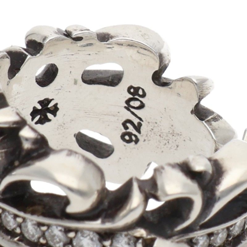 Chrome Hearts DBL FLRL CRS P D Silver Ring Size ONE SIZE