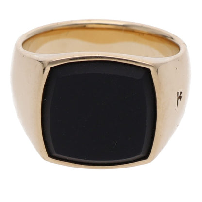 TOM WOOD Kay Ring 9K Gold Onyx Ring Gold/Black Size JP 14