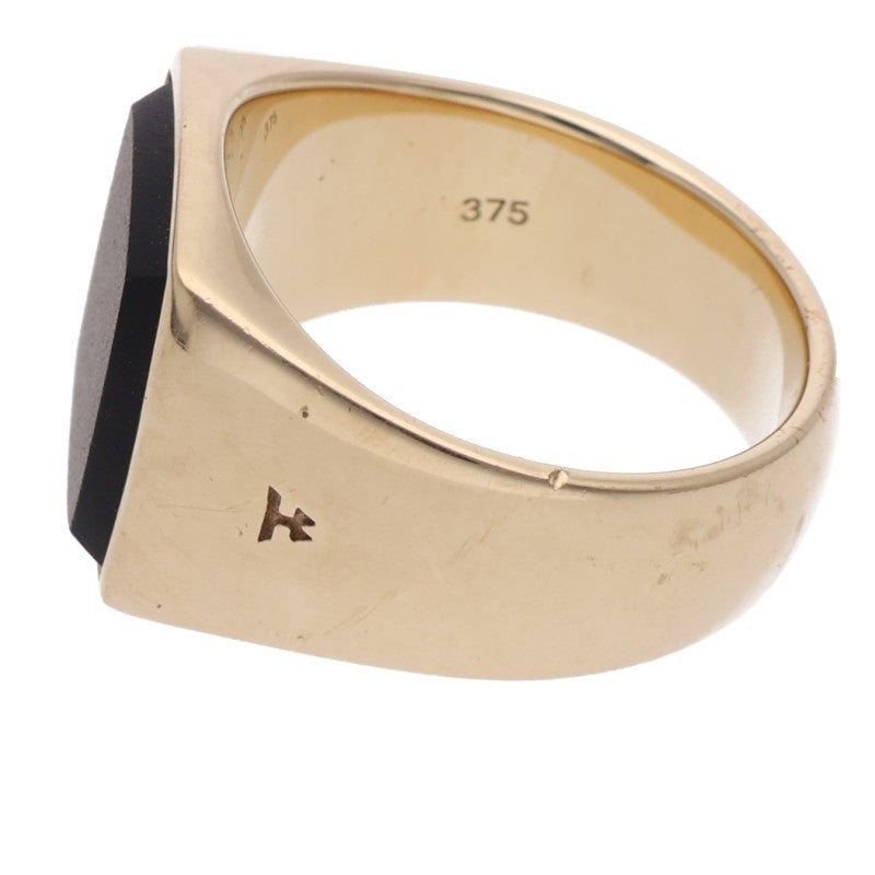 TOM WOOD Kay Ring 9K Gold Onyx Ring Gold/Black Size JP 14