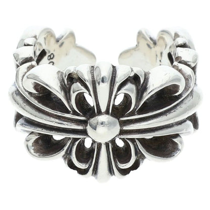 Chrome Hearts DBL FLRL CRS Silver Ring Size ONE SIZE