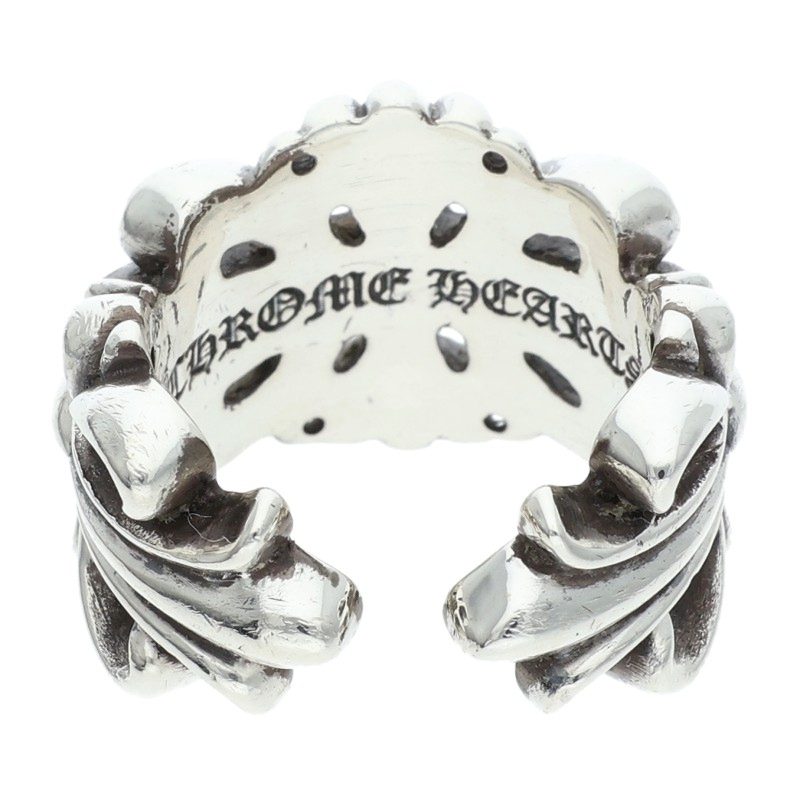 Chrome Hearts DBL FLRL CRS Silver Ring Size ONE SIZE