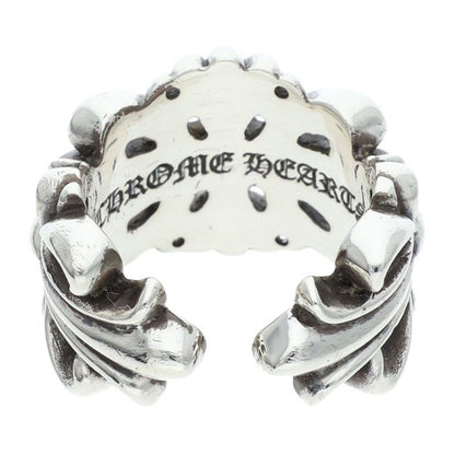 Chrome Hearts DBL FLRL CRS Silver Ring Size ONE SIZE