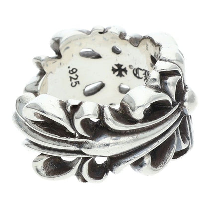 Chrome Hearts DBL FLRL CRS Silver Ring Size ONE SIZE