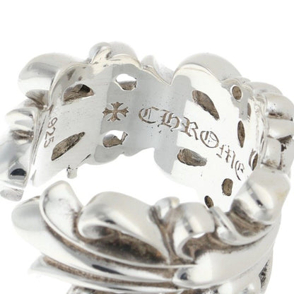 Chrome Hearts DBL FLRL CRS Silver Ring Size ONE SIZE
