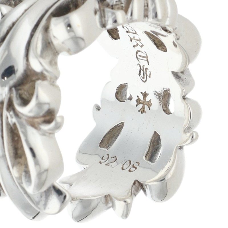 Chrome Hearts DBL FLRL CRS Silver Ring Size ONE SIZE