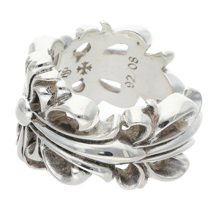 Chrome Hearts DBL FLRL CRS Silver Ring Size ONE SIZE