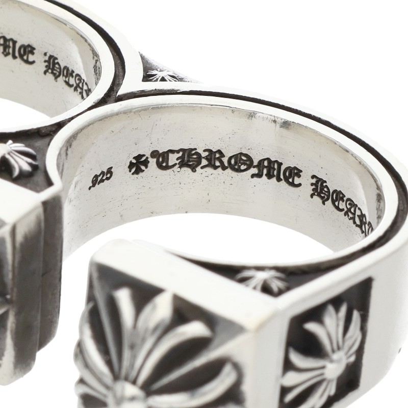 Chrome Hearts BRSS KNCKLS Silver Ring Size JP 22