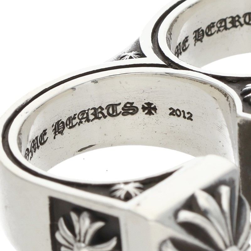 Chrome Hearts BRSS KNCKLS Silver Ring Size JP 22