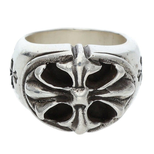 GABOR Holding R-10 Cross Oval Silver Ring Size 15.5