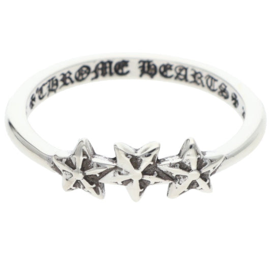 Chrome Hearts BUBBLEGUM 3 STAR Silver Ring Size ONE SIZE
