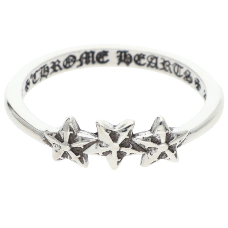 Chrome Hearts BUBBLEGUM 3 STAR Silver Ring Size JP 6