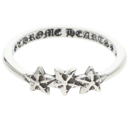Chrome Hearts BUBBLEGUM 3 STAR Silver Ring Size JP 6