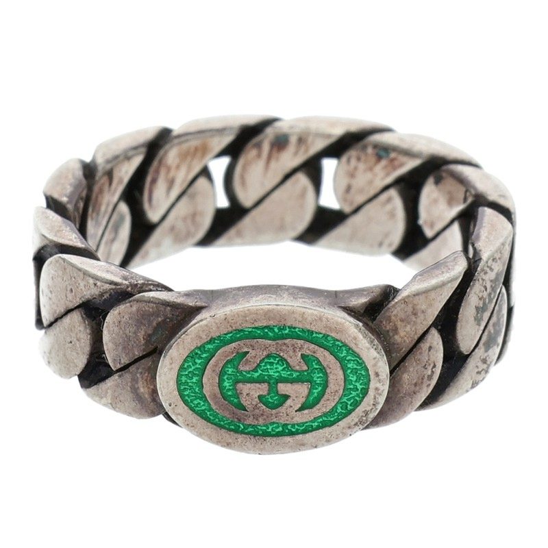 GUCCI Interlocking G Silver Ring Size ONE SIZE