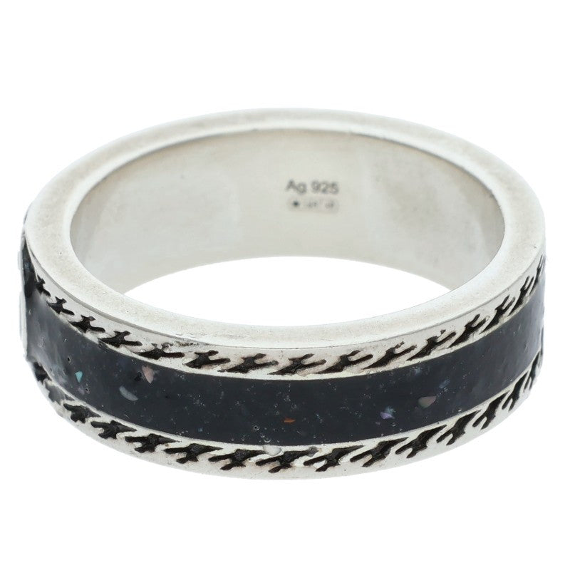 GUCCI Silver Black Interlocking G Ring Size 12.5
