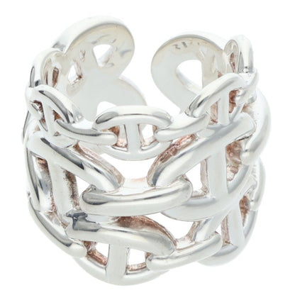 HERMES Chaine d'Ancre Enchainee GM Silver Ring Size ONE SIZE