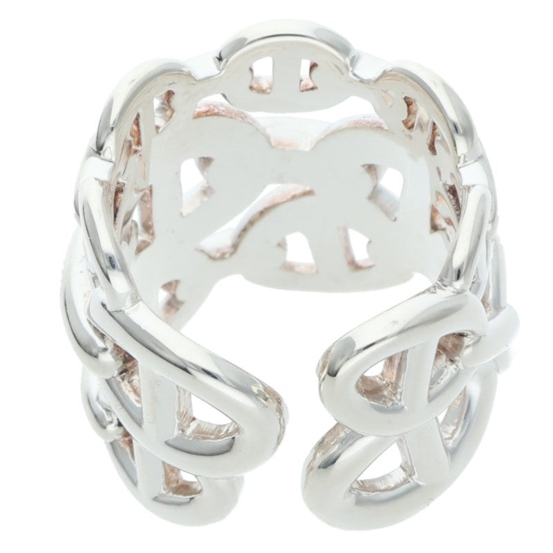 HERMES Chaine d'Ancre Enchainee GM Silver Ring Size ONE SIZE