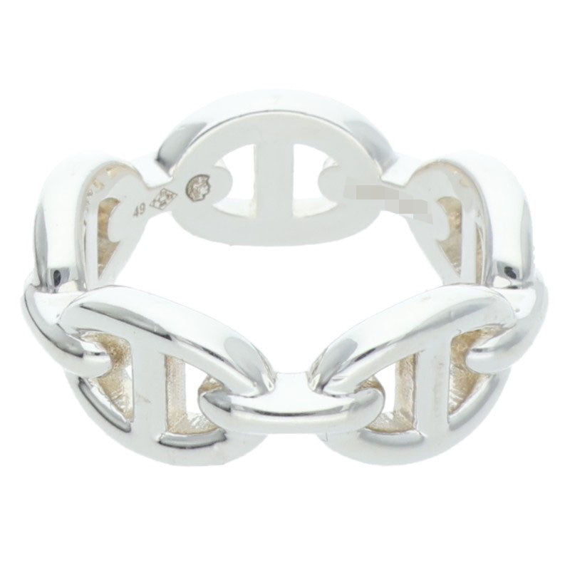 HERMES Chaine d'Ancre Enchainee PM Silver Ring Size ONE SIZE