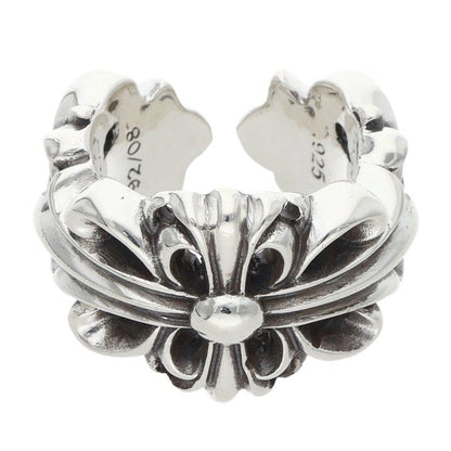 Chrome Hearts DBL FLRL CRS Silver Ring 925 Size ONE SIZE