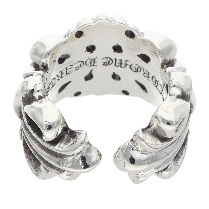 Chrome Hearts DBL FLRL CRS Silver Ring 925 Size ONE SIZE