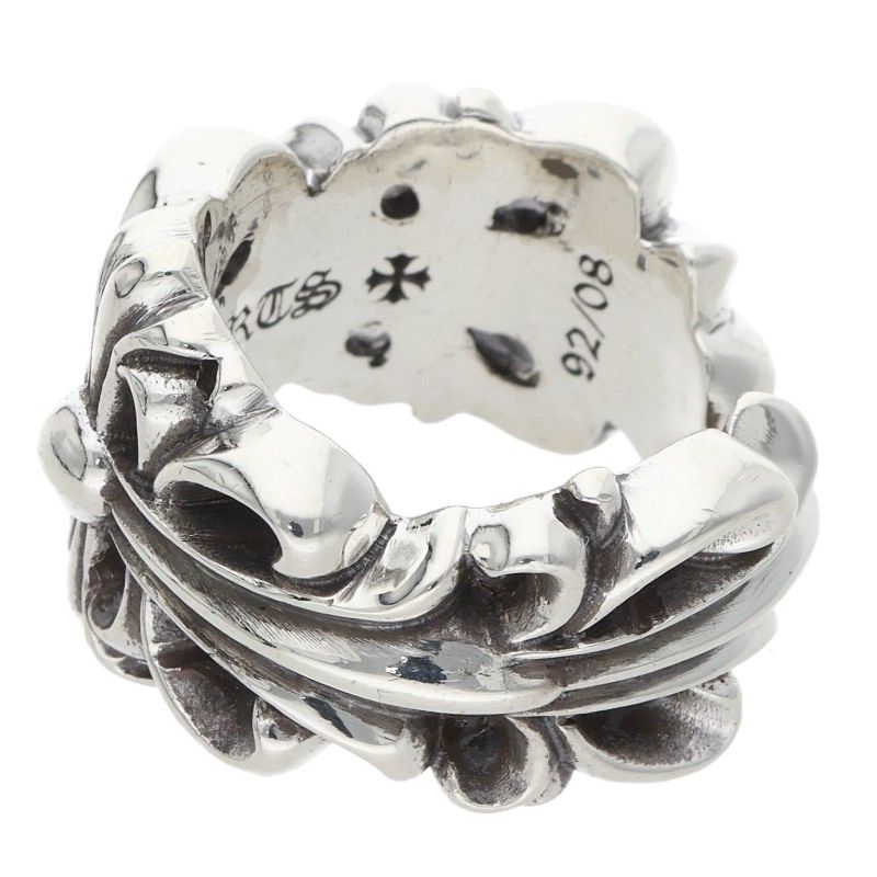 Chrome Hearts DBL FLRL CRS Silver Ring 925 Size ONE SIZE